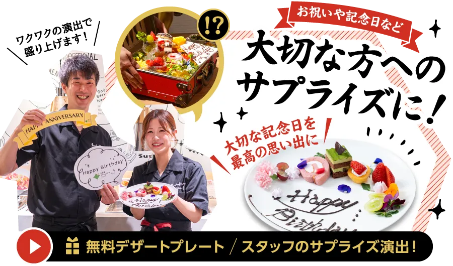 お祝いや誕生日など大切な方へのサプライズ