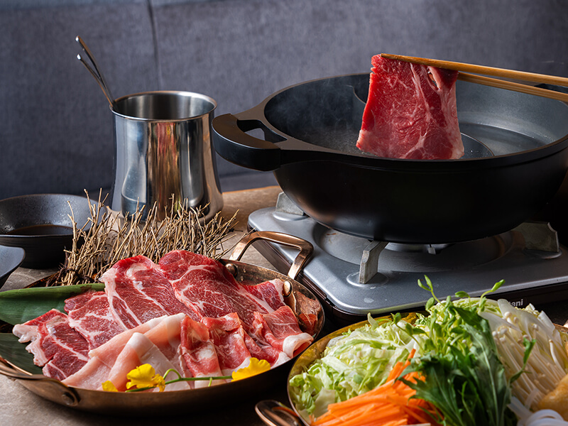 素材にこだわったしゃぶしゃぶコース